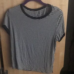 black and white stripped shirt